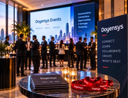 Guests networking at a Doyensys Events reception