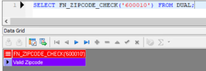 Zip code Validation