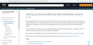 Amazon Dynamodb Installation