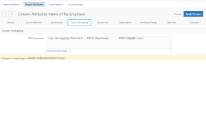 Oracle Apex Custom Tool Tip for Report Columns
