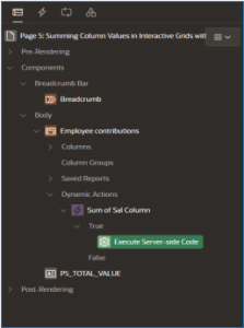 Summing Column Values in Interactive Grids with PL/SQL