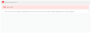 404 not found error, the request could not be mapped to any database while running newly developed application in Apex.