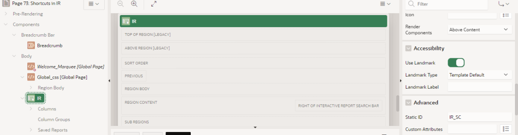 How to create custom shortcuts for Interactive Repot fields in Oracle APEX