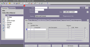 Creating a BOM Item in Oracle apps R12