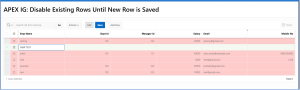 How to Disable Existing Rows in an Oracle APEX Interactive Grid Until a New Row Is Saved