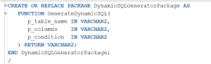 Creating Dynamic SQL Generator in Oracle PL/SQL