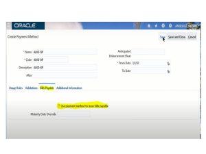Fusion Financial Configuration – Bills Payables