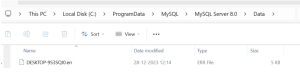 What are the logs and their location in MYSQL