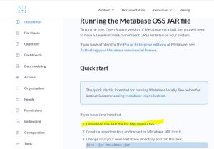 METABASE INSTALLING IN ORACLE DATABASE