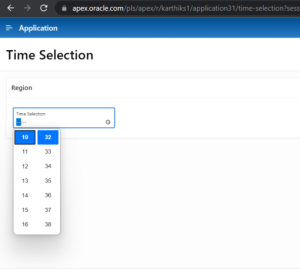 Time and Month Selection in Oracle APEX