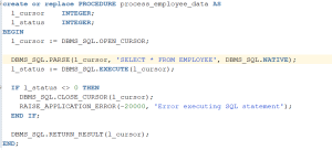 Using DBMS_SQL.RETURN_RESULT in Oracle PL-SQL and C#