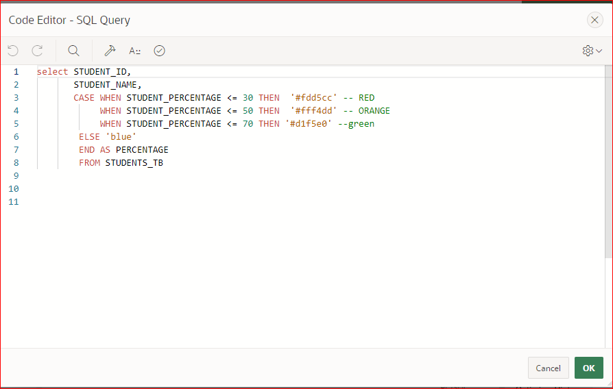 Oracle APEX Chart Conditional Bar Colors