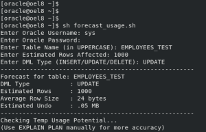 How to Estimate Undo Usage Before Running Large DML in Oracle