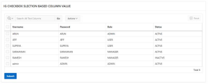 Dynamically change the property of IG row selector based on condition in Oracle APEX