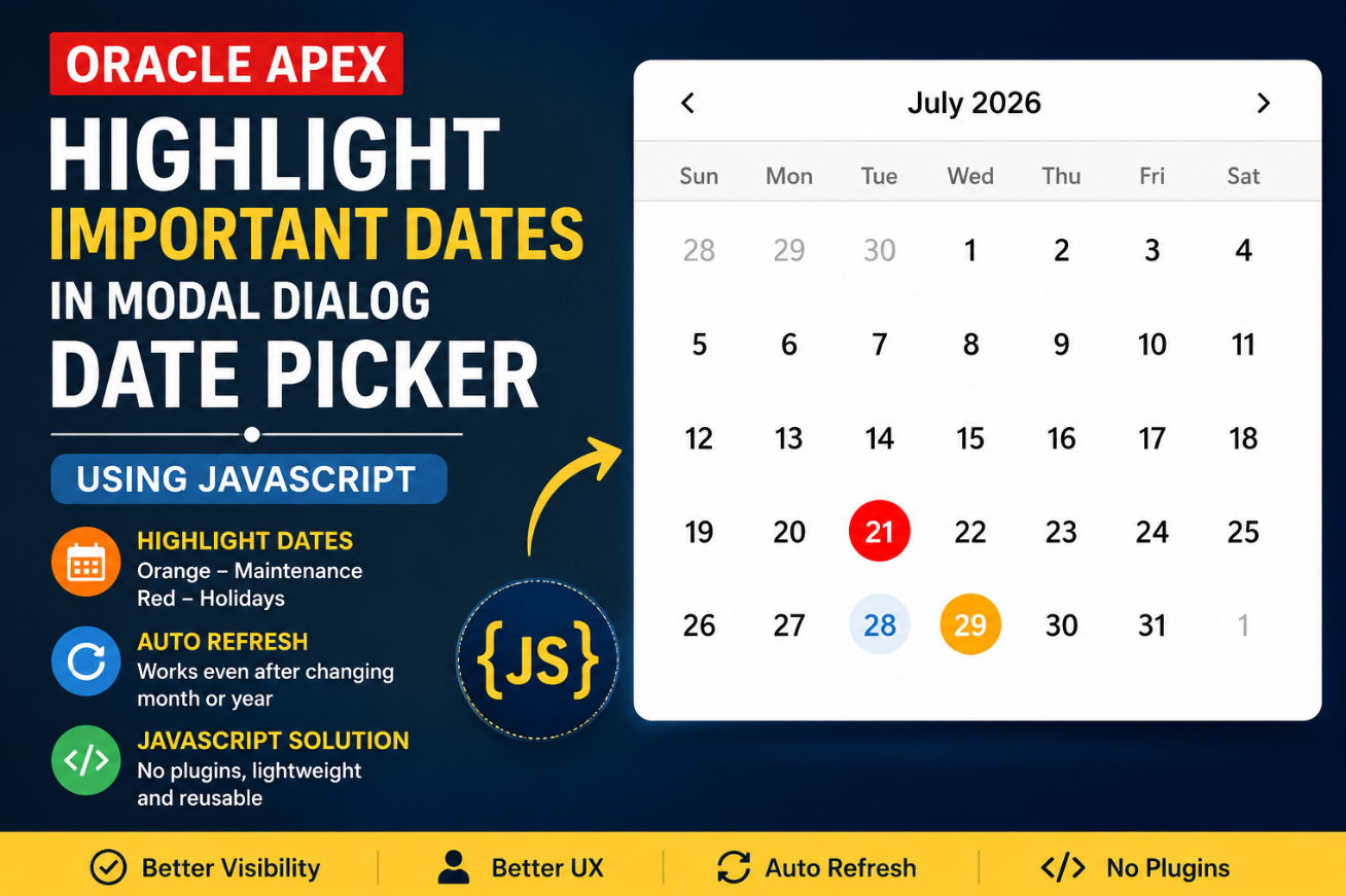 Highlight Important Dates in Oracle APEX Modal Dialog Date Picker Using JavaScript