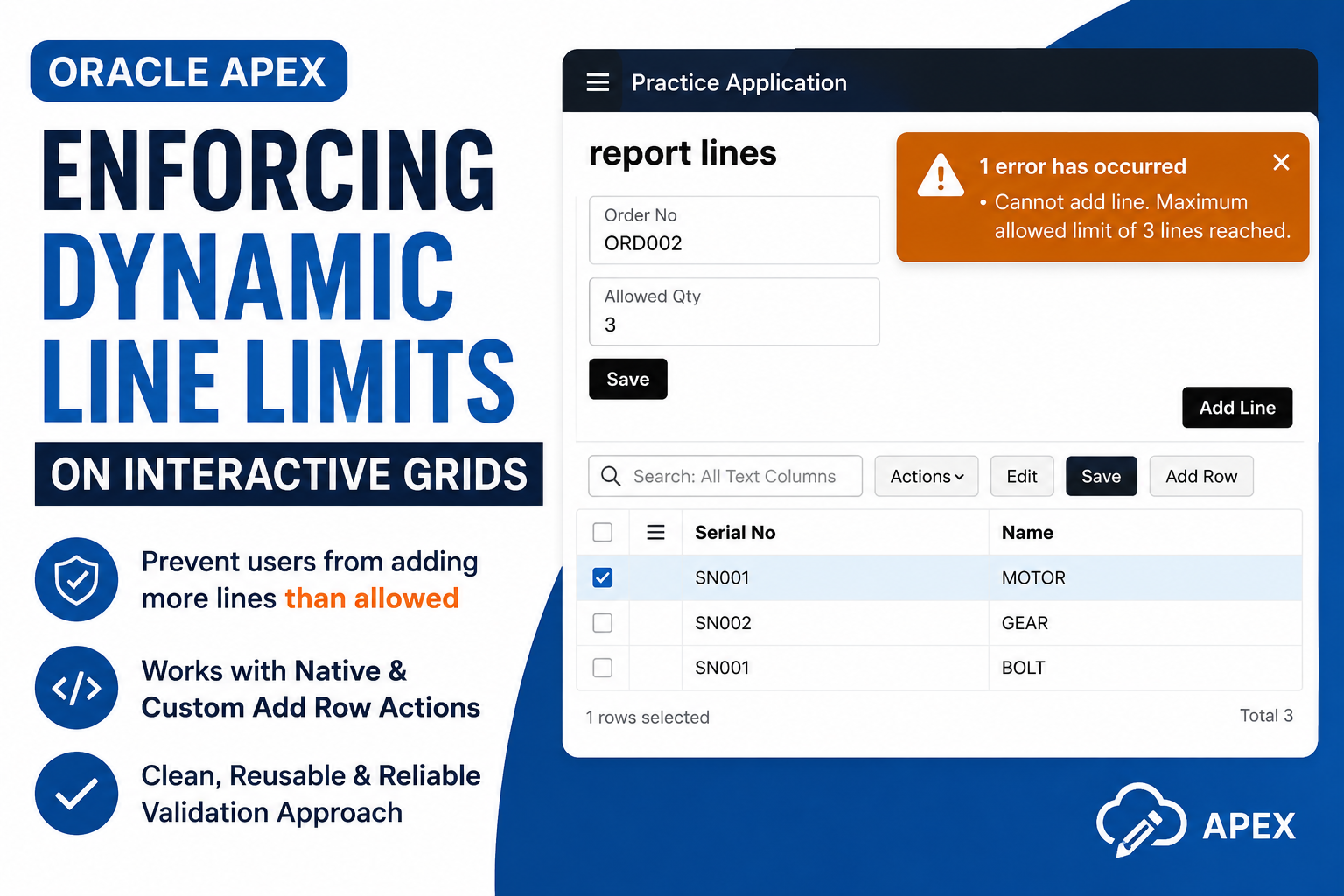 Enforcing Dynamic Line Limits on APEX Interactive Grids